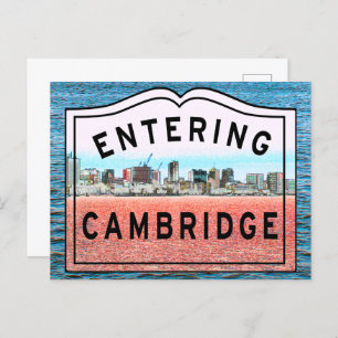 Cambridge Massachusetts Entering Sign. Briefkaart