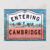 Cambridge Massachusetts Entering Sign. Briefkaart (Voorkant)