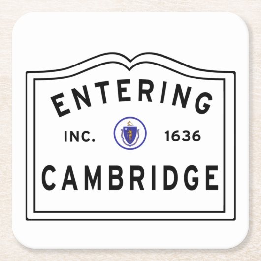 Cambridge Massachusetts Kartonnen Onderzetters (Voorkant)