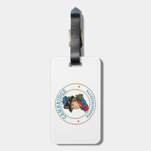 Cambridge Massachusetts Koloniaal Bagagelabel (Achterkant verticaal)