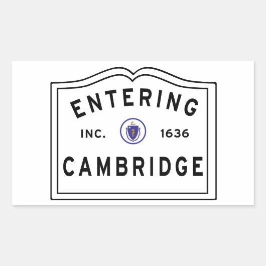 Cambridge Massachusetts Rechthoekige Sticker (Voorkant)