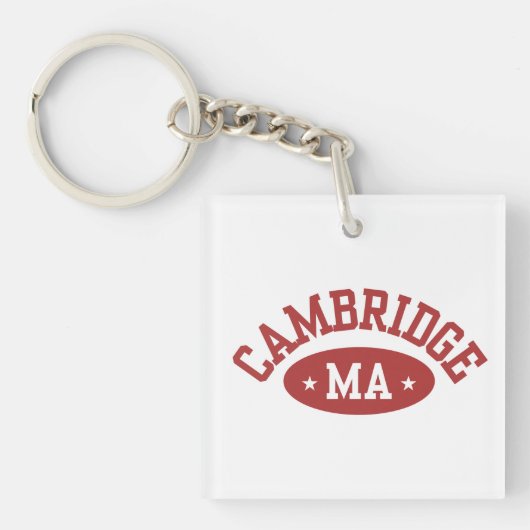 Cambridge Massachusetts Schattig Hogeschoolcadeau Sleutelhanger (voorkant)