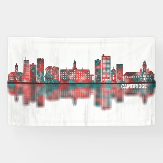 Cambridge Massachusetts Skyline Spandoek (Horizontaal)