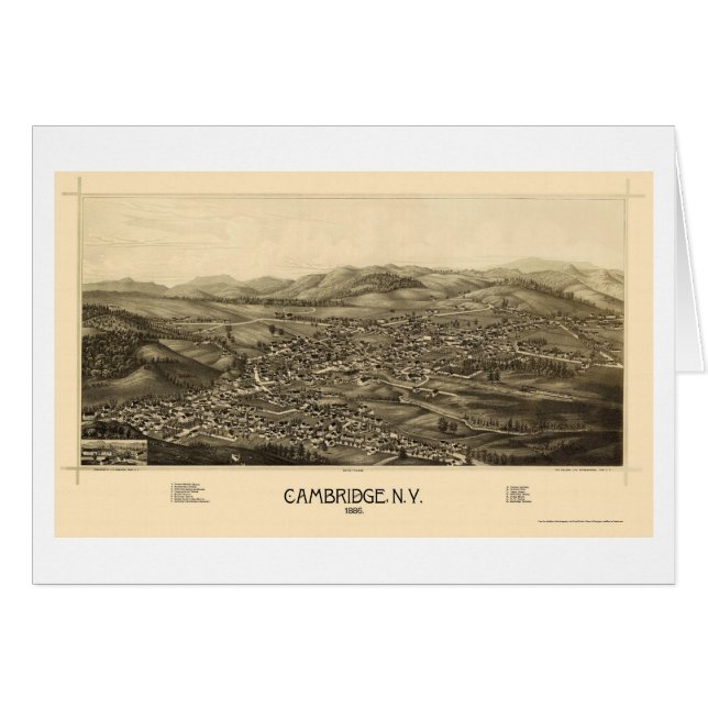 Cambridge, NY Panoramic Map - 1886 (Voorkant Horizontaal)