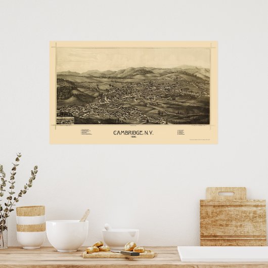 Cambridge, NY Panoramic Map - 1886 Poster (Keuken)