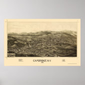 Cambridge, NY Panoramic Map - 1886 Poster (Voorkant)