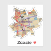 Cambridge Ontario Kaart Sticker (Vel)