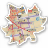 Cambridge Ontario Kaart Sticker (Voorkant)