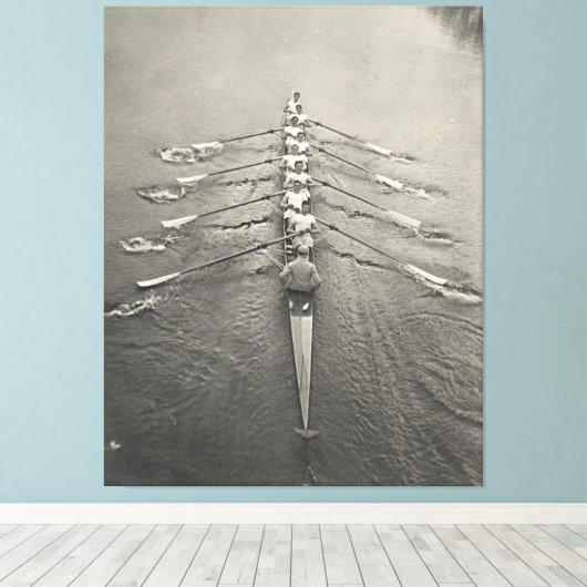 Cambridge Rowing Crew 1910 Canvas Afdruk (Insitu (Houten vloer))