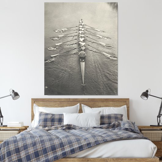 Cambridge Rowing Crew 1910 Canvas Afdruk (Insitu (Slaapkamer))