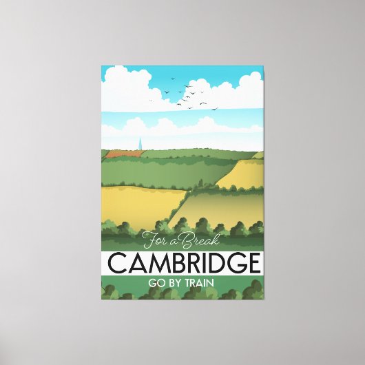 Cambridge Treinreisposter Canvas Afdruk (Voorkant)