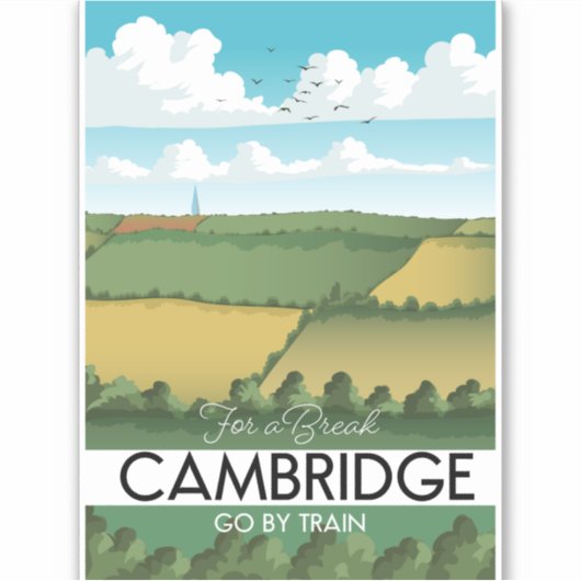 Cambridge treinreisposter sticker (Voorkant)