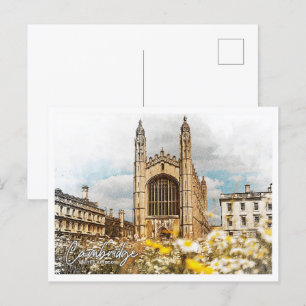 Cambridge Verenigd Koninkrijk Kleurpotlood Landsch Briefkaart