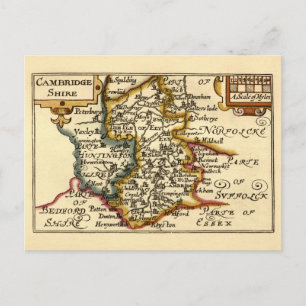 Cambridgeshire County England Oude antiquarische k Briefkaart