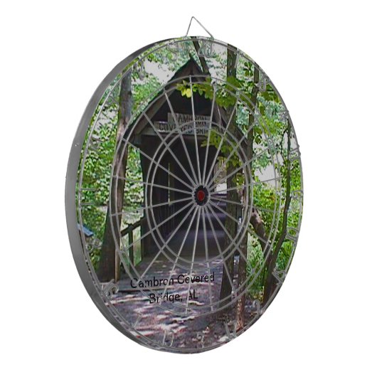 Cambron Covered Bridge, Madison County, Alabama Dartbord (Voorkant Links)