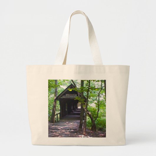 Cambron Covered Bridge, Madison County, Alabama Grote Tote Bag (Voorkant)