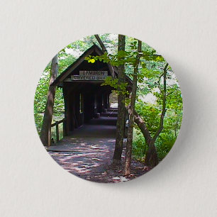 Cambron Covered Bridge, Madison County, Alabama Ronde Button 5,7 Cm