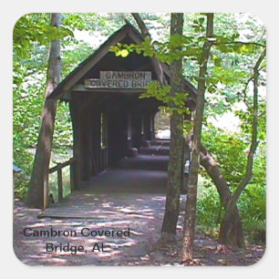 Cambron Covered Bridge, Madison County, Alabama Vierkante Sticker