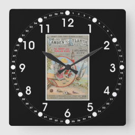Camden and Atlantic Railroad Wall Clock Vierkante Klok