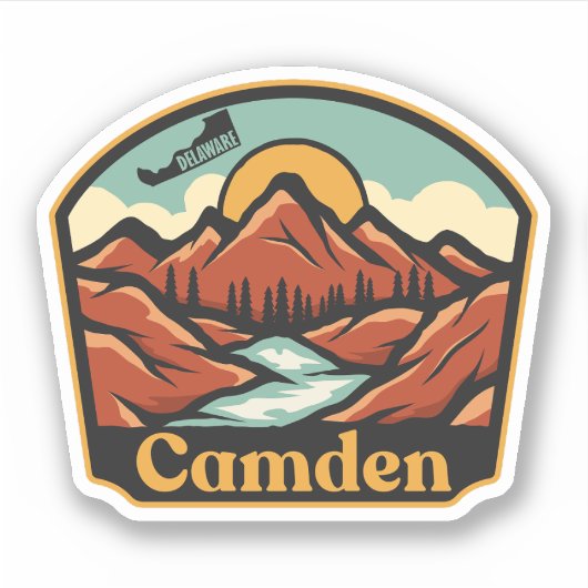 Camden, Delaware Sticker (Voorkant)