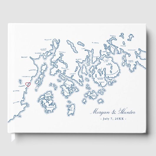 Camden Guest Book - Penobscot Bay Maine Map Gastenboek (Voorkant)