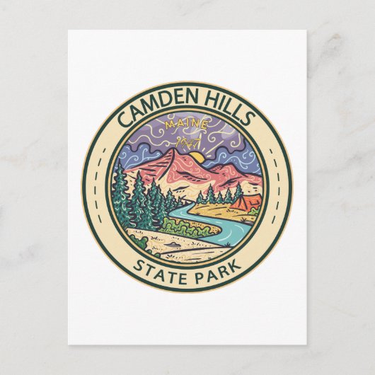 Camden Hills State Park Maine Badge Briefkaart (Voorkant)