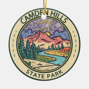 Camden Hills State Park Maine Badge Keramisch Ornament