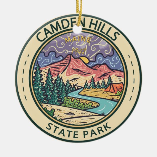 Camden Hills State Park Maine Badge Keramisch Ornament (Voorkant)
