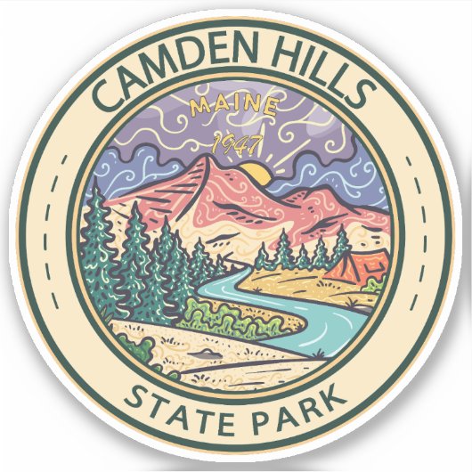 Camden Hills State Park Maine Badge Sticker (Voorkant)