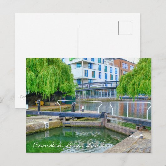 Camden Lock Briefkaart, Londen Verenigd Koninkrijk Briefkaart (Voorkant / Achterkant)