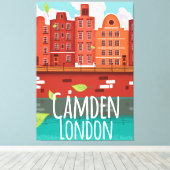 Camden, Londen vintage reisposter Canvas Afdruk (Insitu (Houten vloer))