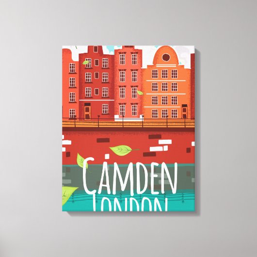 Camden, Londen vintage reisposter Canvas Afdruk (Voorkant)