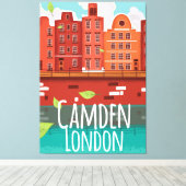 Camden, Londen vintage reisposter Canvas Afdruk (Insitu (Houten vloer))