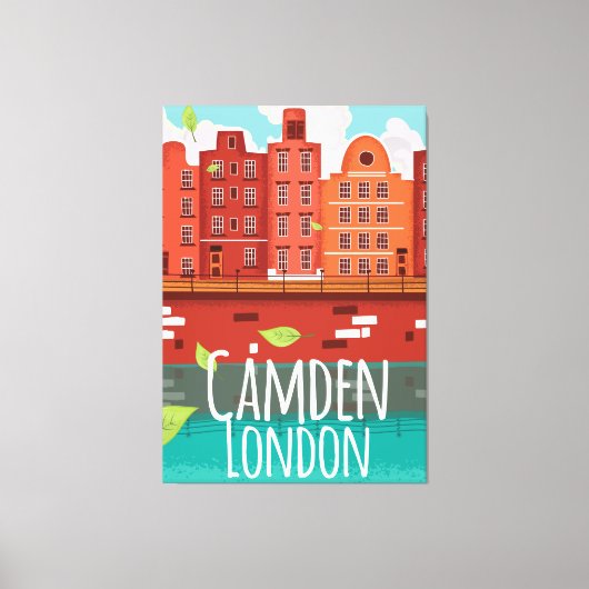 Camden, Londen vintage reisposter Canvas Afdruk (Voorkant)