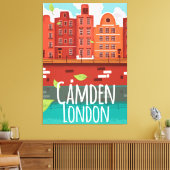 Camden, London vintage poster Canvas Afdruk (Insitu (Woonkamer))
