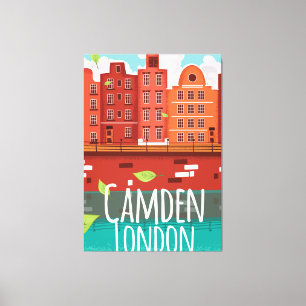 Camden, London vintage poster Canvas Afdruk