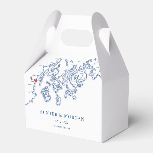 Camden Maine Elegant Bruiloft Bedankdoosjes (Voorkant Zijde)
