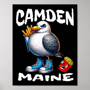 Camden Maine Grappige Zeemeeuw Franse Frieten Souv Poster