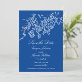 Camden Maine Kaart Elegant Navy Bruiloft (Staand voorkant)