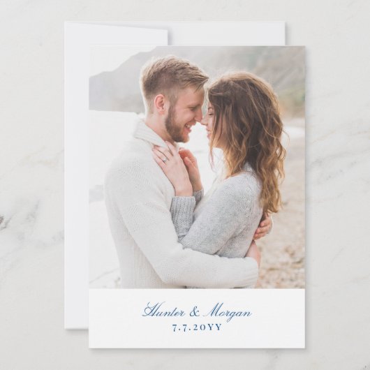 Camden Maine Kaart Elegant Navy Bruiloft (Achterkant)