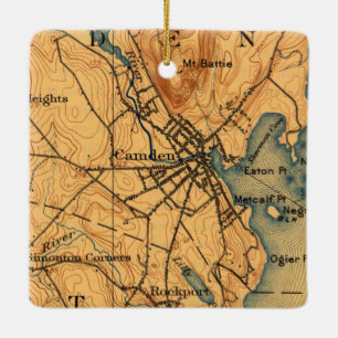 Camden Maine  Map Keramisch Ornament
