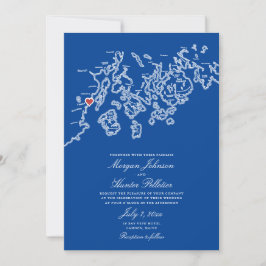 Camden Maine Map Wedding Invitation - Penobscot Kaart