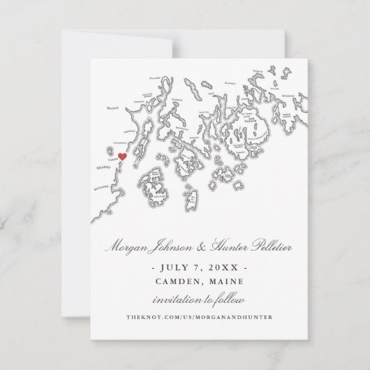 Camden Maine Photo Save the Date - Penobscot Bay (Voorkant)