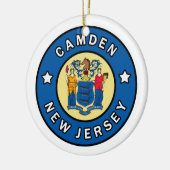 Camden New Jersey Keramisch Ornament (Links)