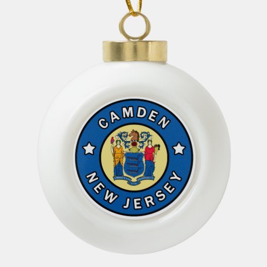 Camden New Jersey Keramische Bal Ornament (Voorkant)