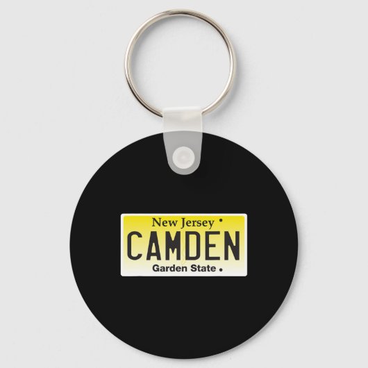 Camden New Jersey Nj Hometown License Plate Graphi Sleutelhanger (Voorkant)