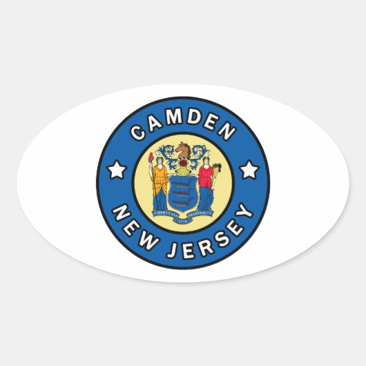 Camden New Jersey Ovale Sticker (Voorkant)