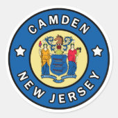 Camden New Jersey Ronde Sticker (Voorkant)