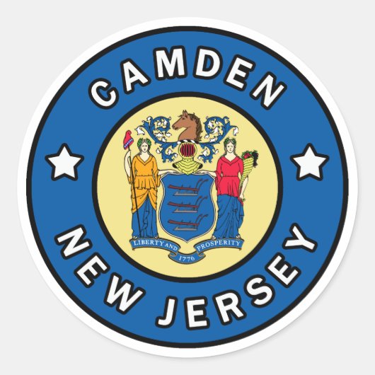 Camden New Jersey Ronde Sticker (Voorkant)