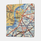Camden NJ 50's Map Keramisch Ornament (Links)